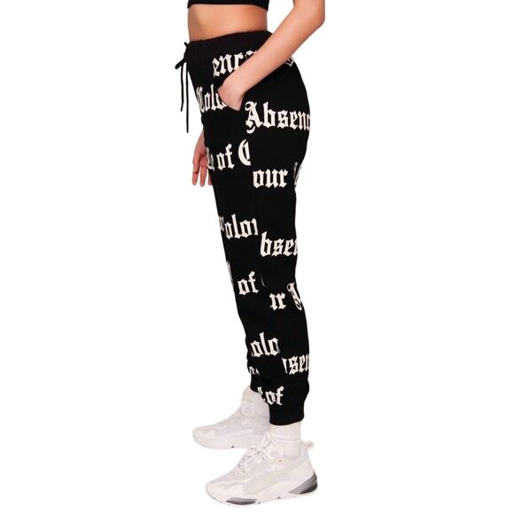 Absence Of Colour Pants Womens XS Roma Jogger Sweatpants Spellout Streetwear NEW - Picture 3 of 13